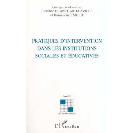 PRATIQUES D'INTERVENTION DANS LES INSTITUTIONS SOCIALES ET ÉDUCATIVES Recto