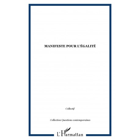 MANIFESTE POUR L'ÉGALITÉ Recto