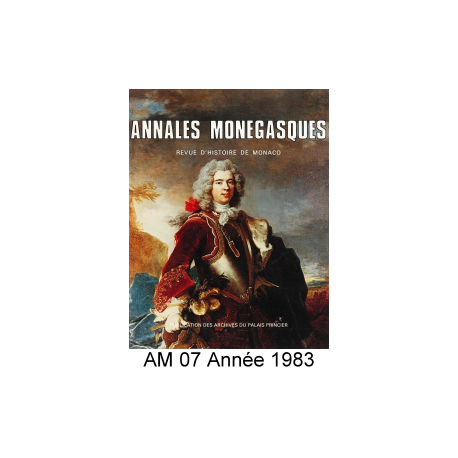 Annales Monégasques - N° 7 - 1983 Recto