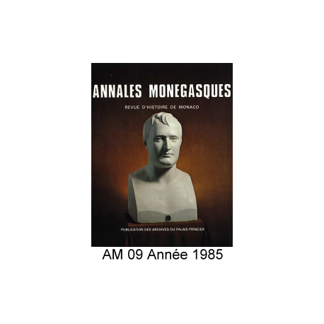 Annales Monégasques - N° 9 - 1985 Recto