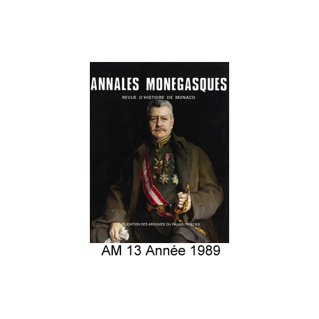 Annales Monégasques - N° 13 - 1989 Recto