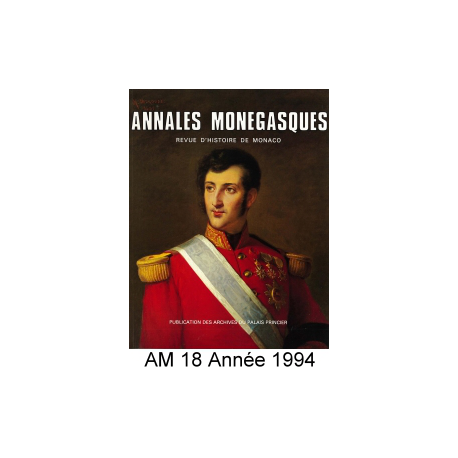 Annales Monégasques - N° 18 - 1994 Recto