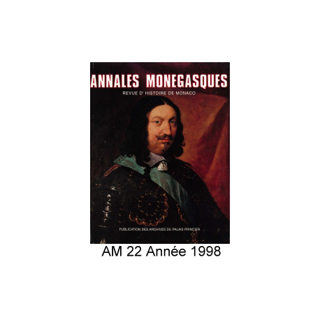 Annales Monégasques - N° 22 - 1998 Recto