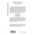 Mémoire sans tain Verso 
