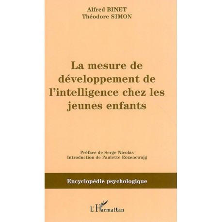 La mesure du développement de l'intelligence chez les jeunes enfants Recto