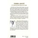 Omer Adoté un martyr politique du Togo Verso 
