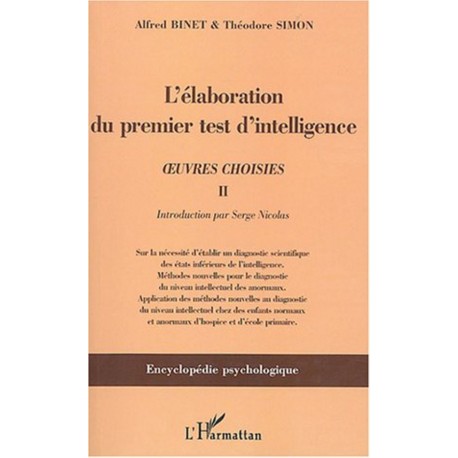 L'élaboration du premier test d'intelligence (1904-1905) Recto